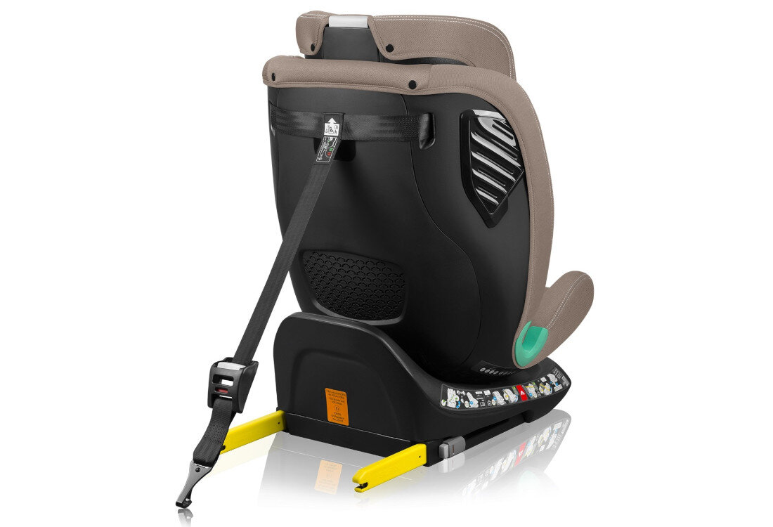 Fotelik samochodowy LIONELO Bastiaan One i-Size (0-36 kg) Beżowy Montaż RWF FWF kierunek jazdy wzrost zakres dziecko