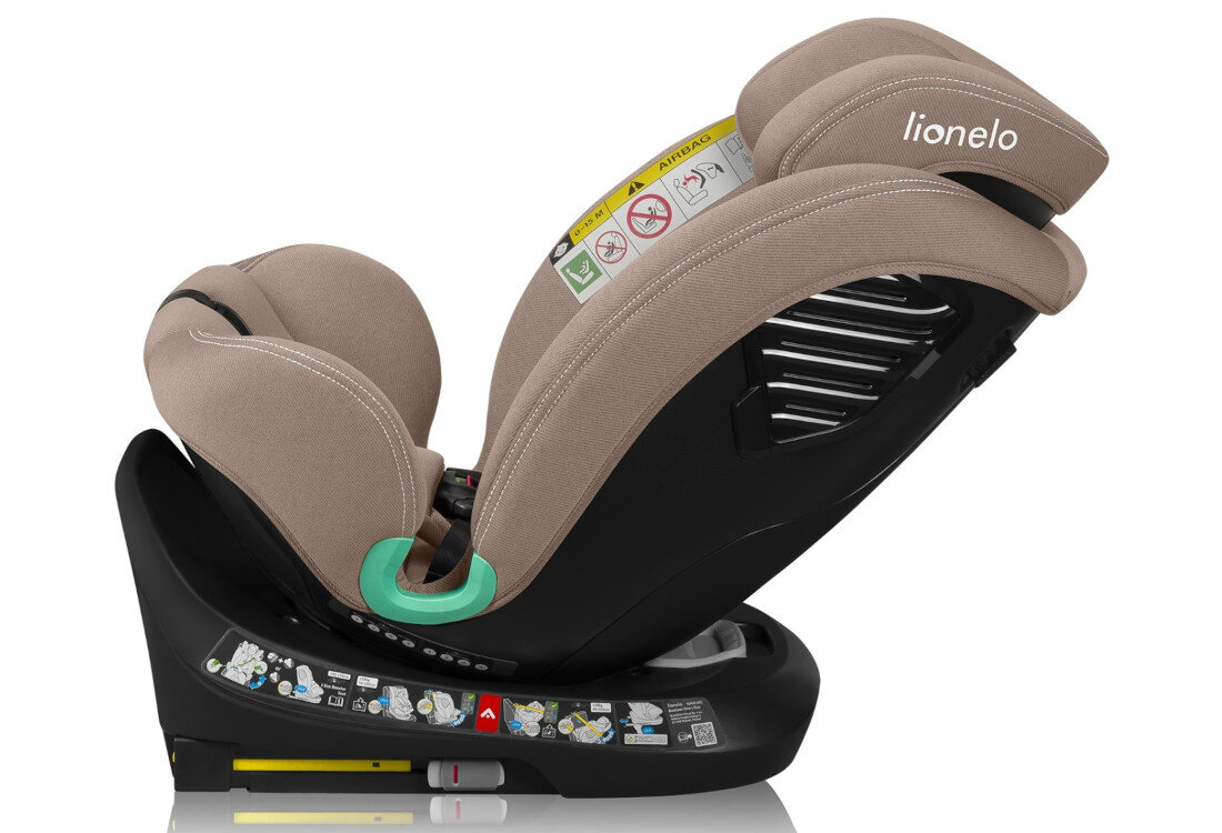 Fotelik samochodowy LIONELO Bastiaan One i-Size (0-36 kg) Beżowy 13-stopniowa regulacja zagłówka regulacja wysokości pasów 4-stopniowa regulacja oparcia