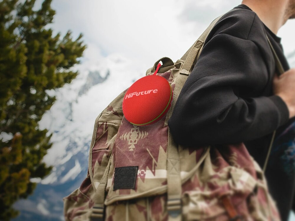 Głośnik mobilny HiFuture Altus
            głośnik przyczepiony do plecaka akumulator bateria żywotność pojemność 1000mah