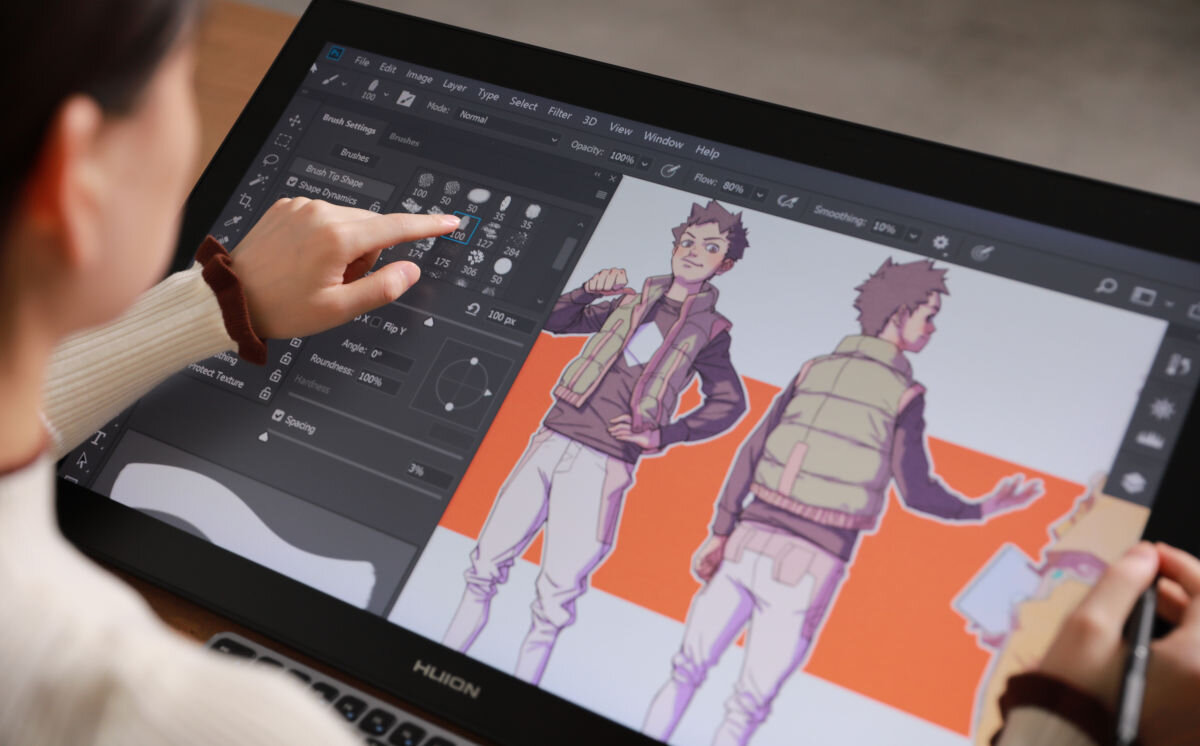 Tablet graficzny 27 HUION Kamvas Pro 27 4K dotykowy panel multi-touch do 10 palców jednoczesnie zgodne z Windows