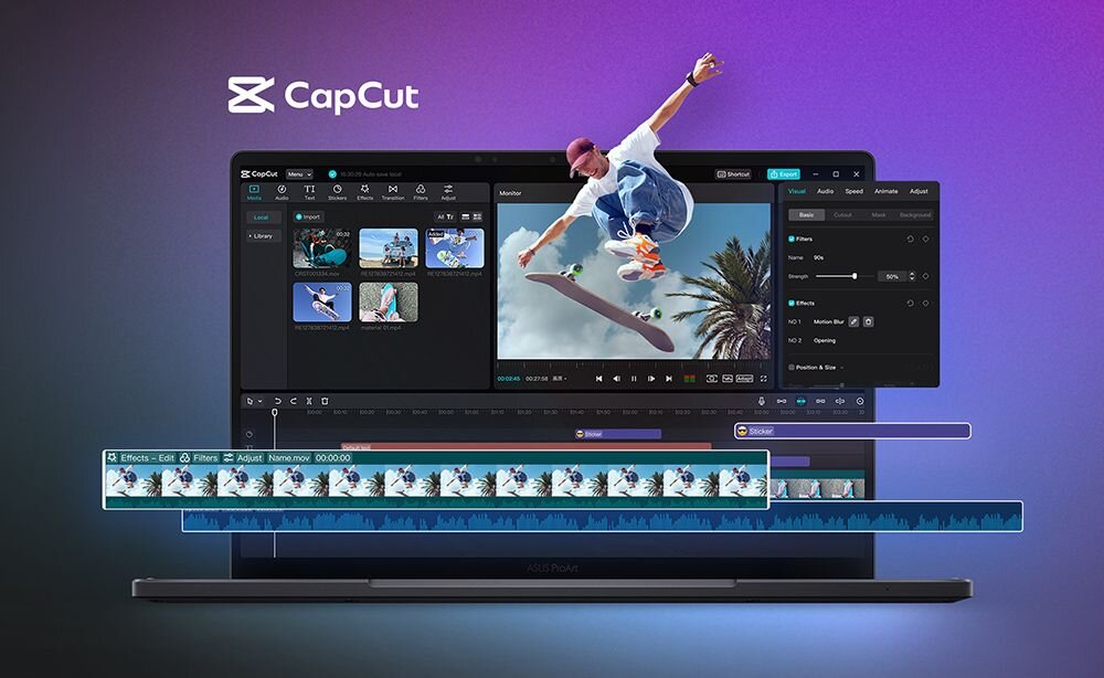 Laptop ASUS ProArt PX13 - CapCut 