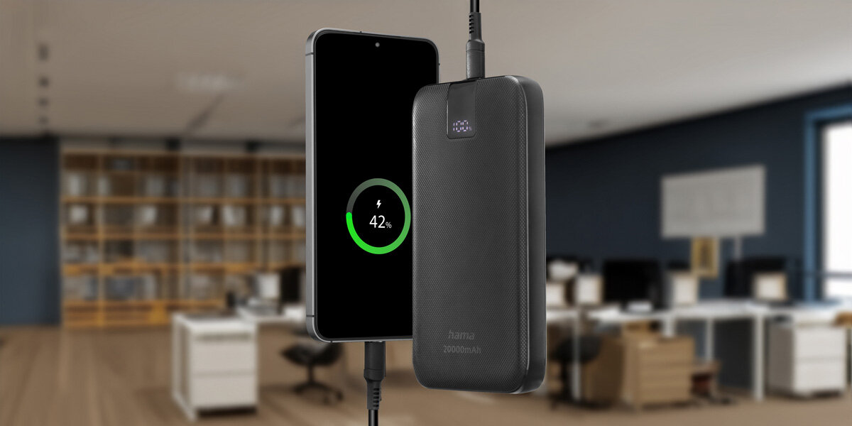 Powerbank HAMA PD 20 20000 mAh AntracytowyPełna kontrola mocy
