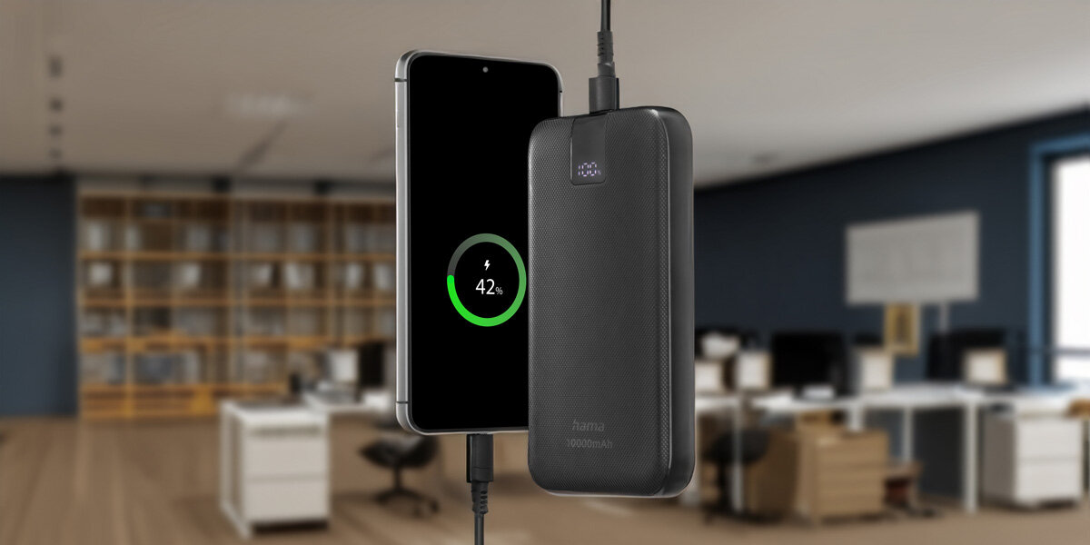 Powerbank HAMA PD 10 10000 mAh Antracytowy Pełna kontrola mocy