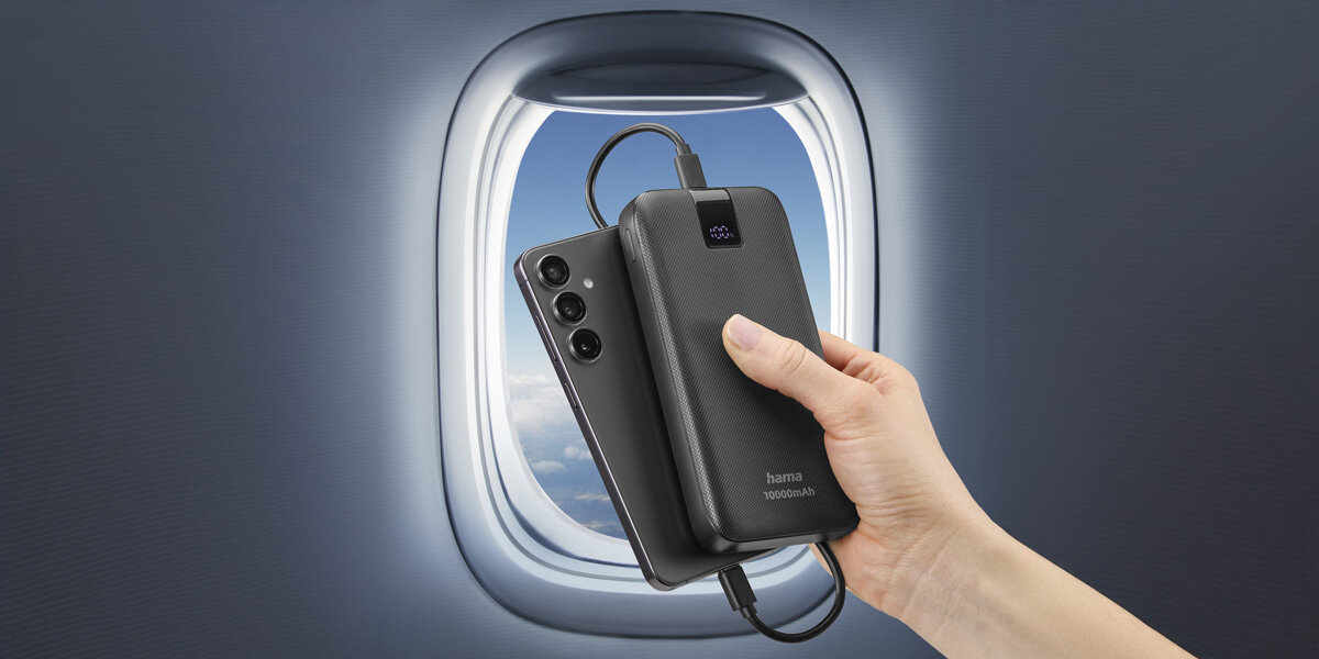Powerbank HAMA PD 10 10000 mAh Antracytowy Kompaktowa konstrukcja