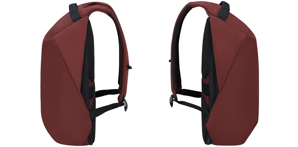 Plecak na laptopa SAMSONITE Securipak 2.0 15.6 cali wodoodporny materiał, wykonanie z wodoodpornej tkaniny, praktyczne rozwiązanie,
dwa plecaki bokiem na białym tle