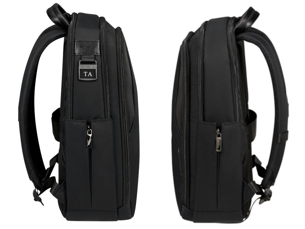 Plecak na laptopa SAMSONITE XBR 2.0 17.3 cali czarny elegancki wygląd detale z PU stylowe suwaki gustowna blaszka z logo kwadratowy kształt