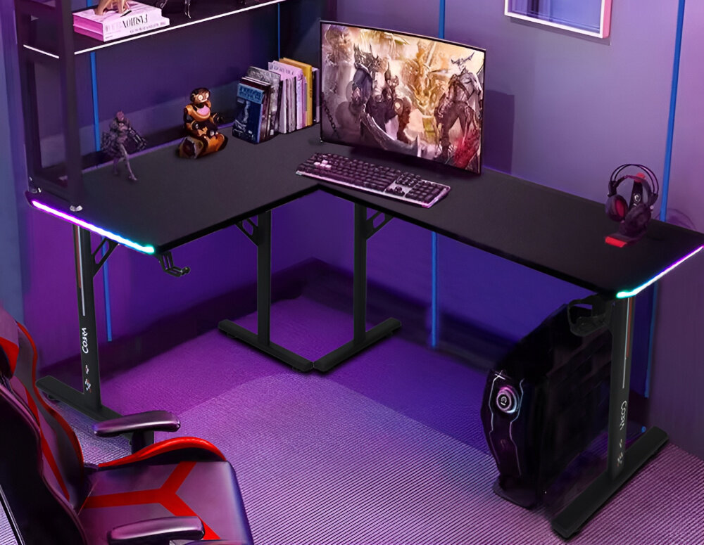 Biurko COBRA CRF4552RGB biurko wymiary uchwyty podkladka mata wloty przewody