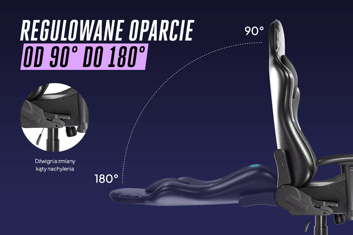 COBRA Draco położenia oparcia aż do pozycji leżącej funkcja obrotu o 360 stopni dynamicznych rozgrywek pracy biurowej