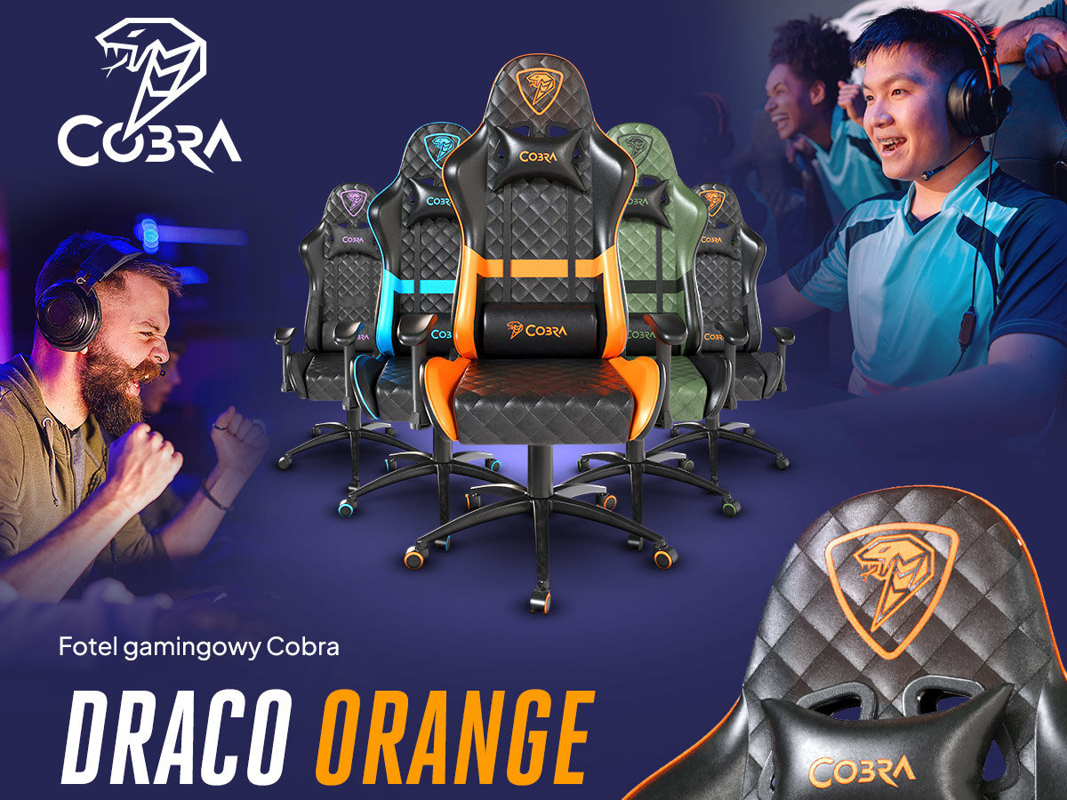 COBRA Draco fotel draco przedstawiony w kilku wariantach kolorystyczncyh
