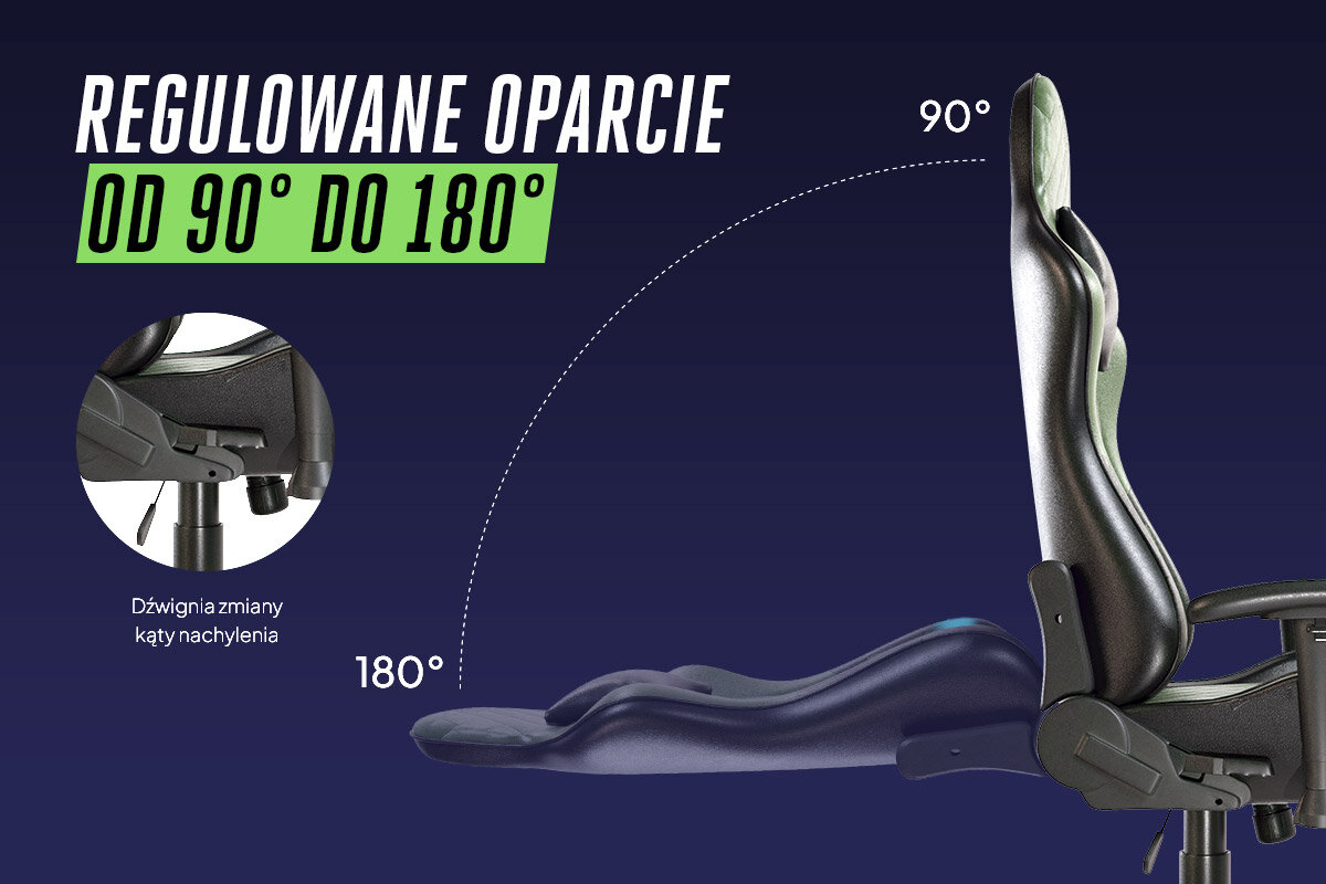 COBRA Draco położenia oparcia aż do pozycji leżącej funkcja obrotu o 360 stopni dynamicznych rozgrywek pracy biurowej