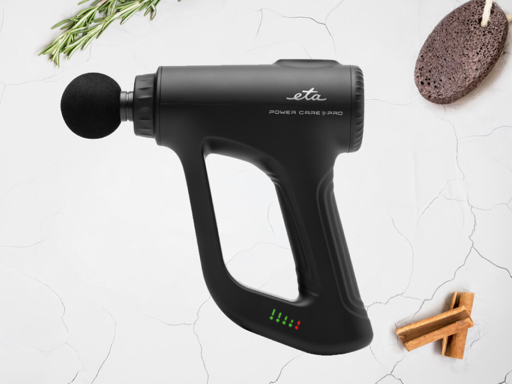 Masażer ręczny Gun ETA Power Care Pro 266090000 kompaktowe wymiary, zabierzesz wszędzie, praktyczne etui, wygoda, bezpieczeństwo