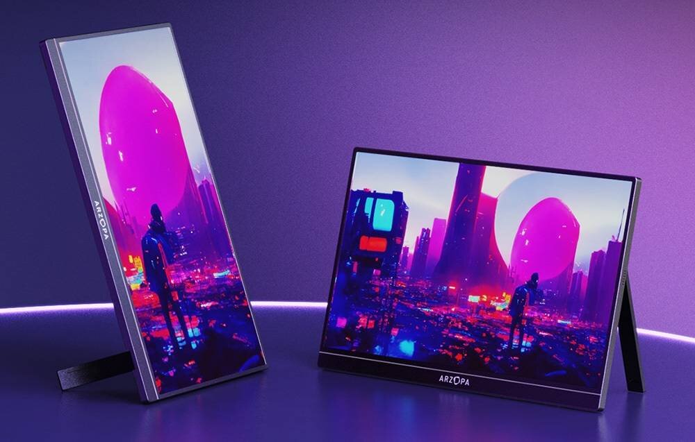 Monitor ARZOPA Z1F 16.1 1920x1080px IPS 144Hz stojak kąt nachylenia regulacja orientacja