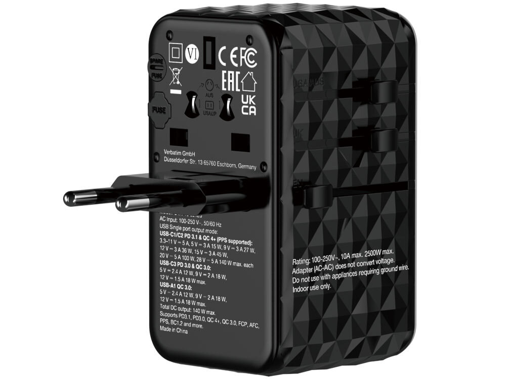Adapter podróżny VERBATIM UTA-10 2 x USB (Globalny) 180 krajów