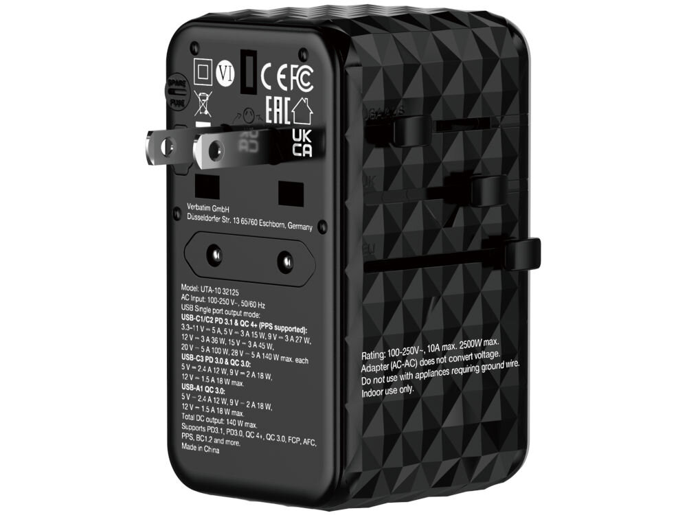 Adapter podróżny VERBATIM UTA-10 2 x USB (Globalny) USB-A AC 100 250 V