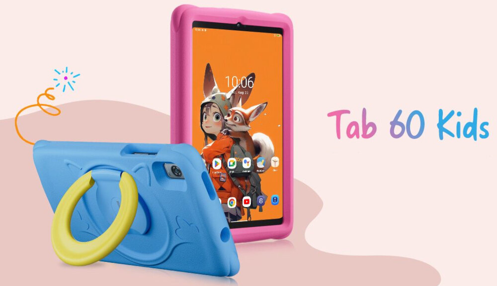 Tablet BLACKVIEW Tab 60 Kids rozdzielczość rdzenie przekątna czujniki aparat głośnik czas pracy procesor transmisja danych waga wifi pamięć złącza zestaw