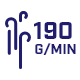 Para z napisem: 190 g/min.