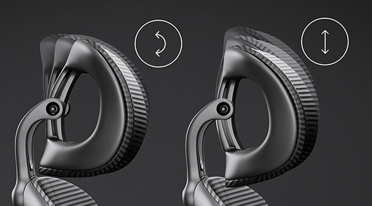 Fotel DIABLO CHAIRS V-Light Szary regulowany zagłówek góra dół