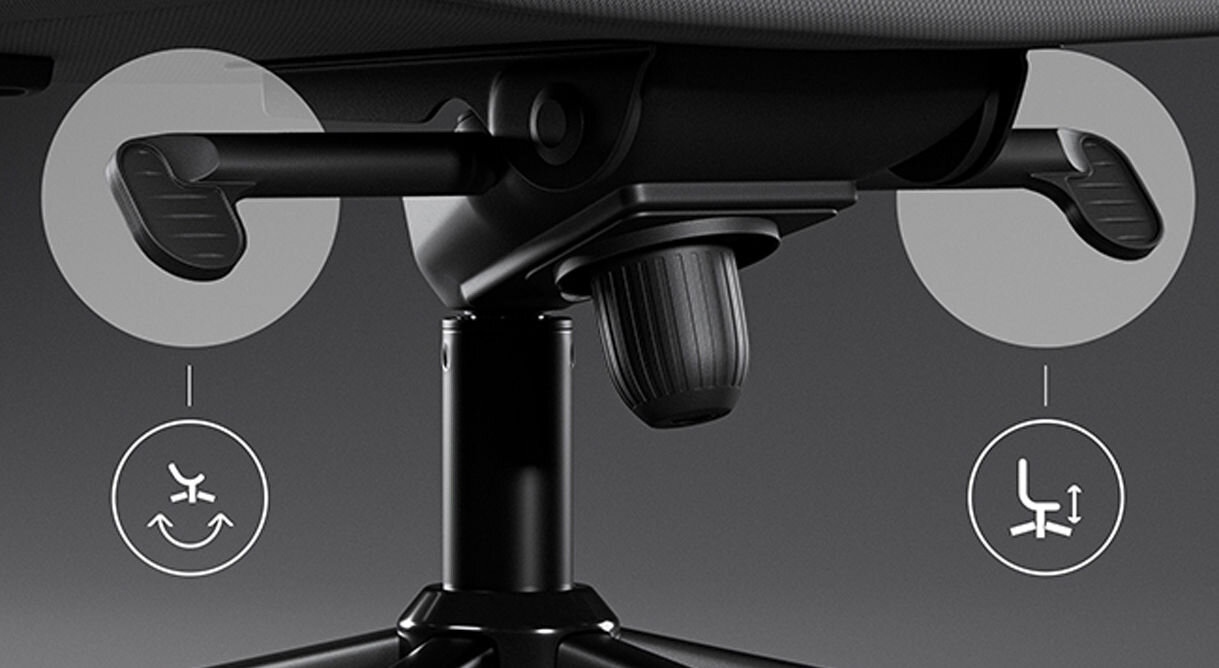 Fotel DIABLO CHAIRS V-Light Szary pięcioramienna podstawa siłownik klasy 4 maksymalny udźwig 110 kg kółka powleczone dodatkową warstwą kauczuku