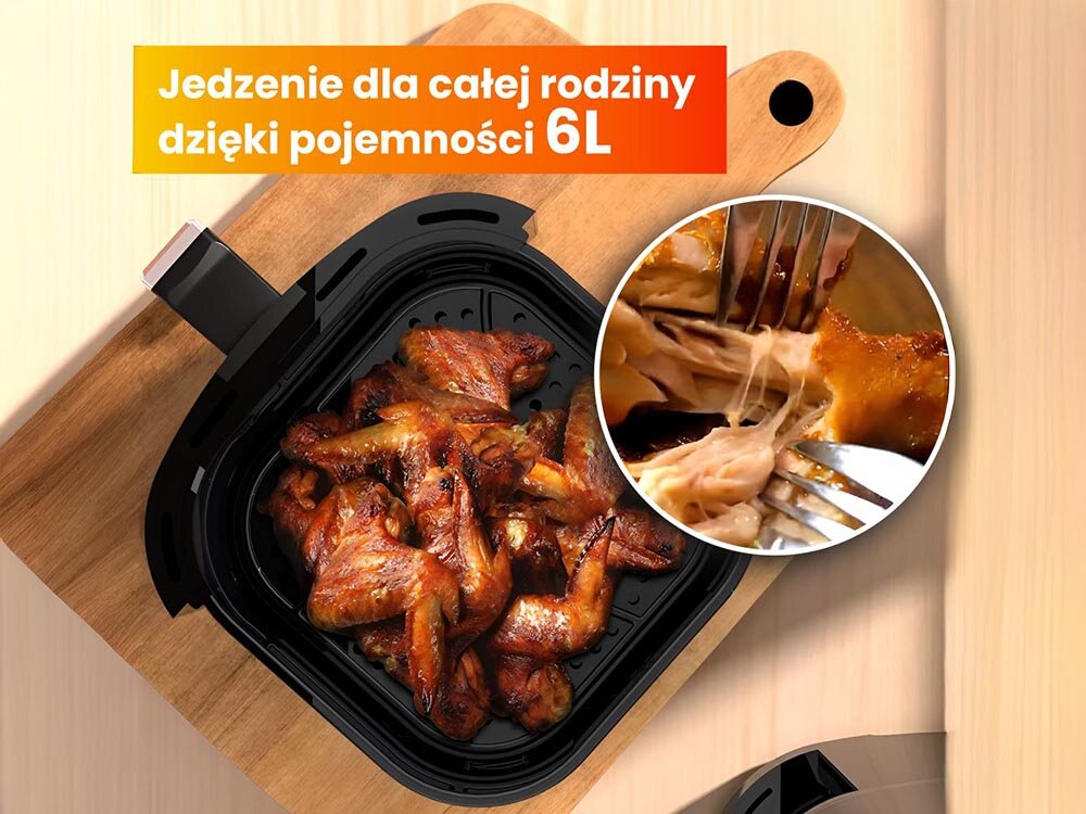 Frytkownica beztłuszczowa EXTRALINK SJ-650 Air Fryer posiłki dla kilku osób, większe porcje, szybciej i wygodniej