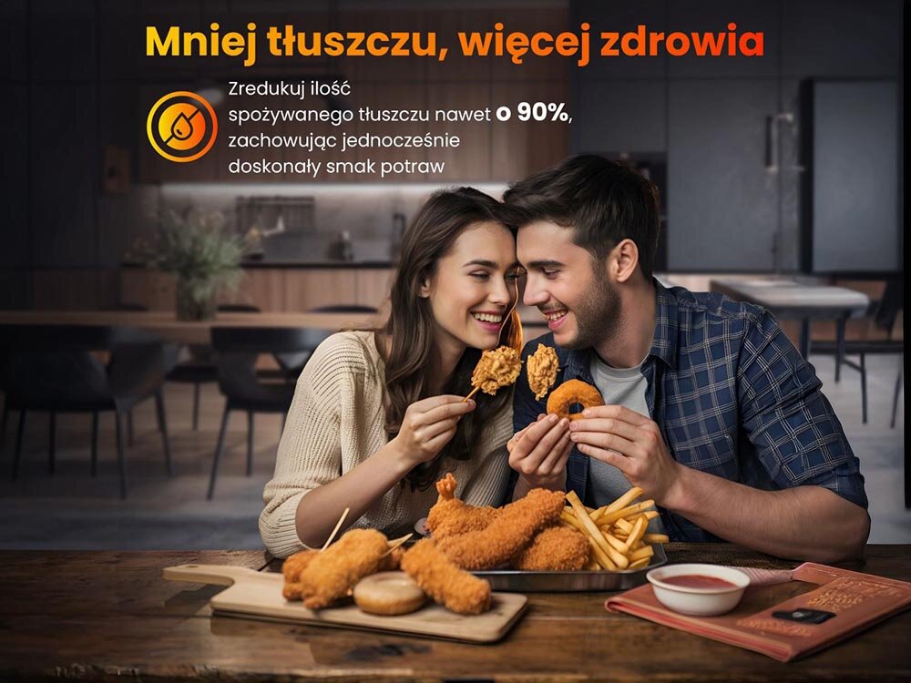 Frytkownica beztłuszczowa EXTRALINK SJ-650 Air Fryer technologia cyrkulacji powietrza, minimalna ilość tłuszczu, lżejsze posiłki