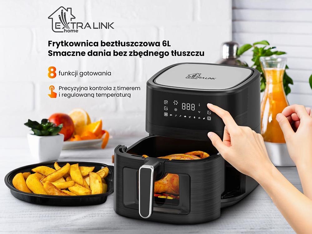 Frytkownica beztłuszczowa EXTRALINK SJ-650 Air Fryer 8 automatycznych programów, automatyczne dobranie temperatury, do frytek czy warzyw