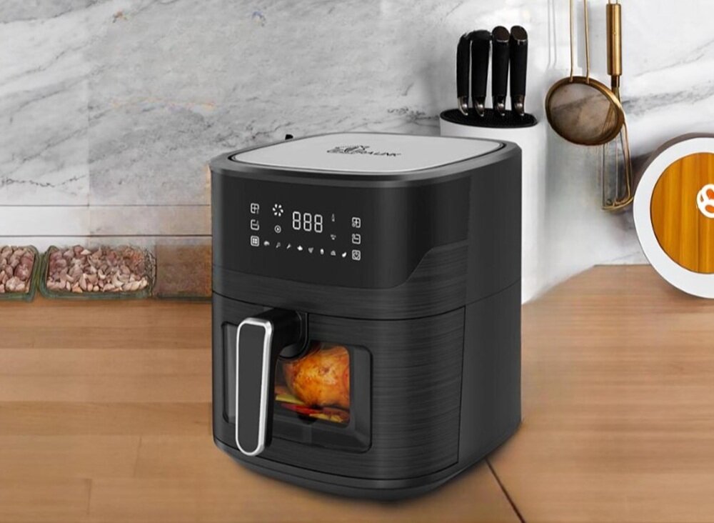 Frytkownica beztłuszczowa EXTRALINK SJ-650 Air Fryer przejrzysty panel sterowania, łatwe mycie, ograniczenie bałaganu, oszczędność czasu
