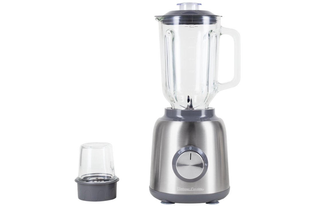 Blender kielichowy VINTAGE CUISINE Retro VC1TBL23SS11CP Srebrny zestaw akcesoria komplet wyposazenie