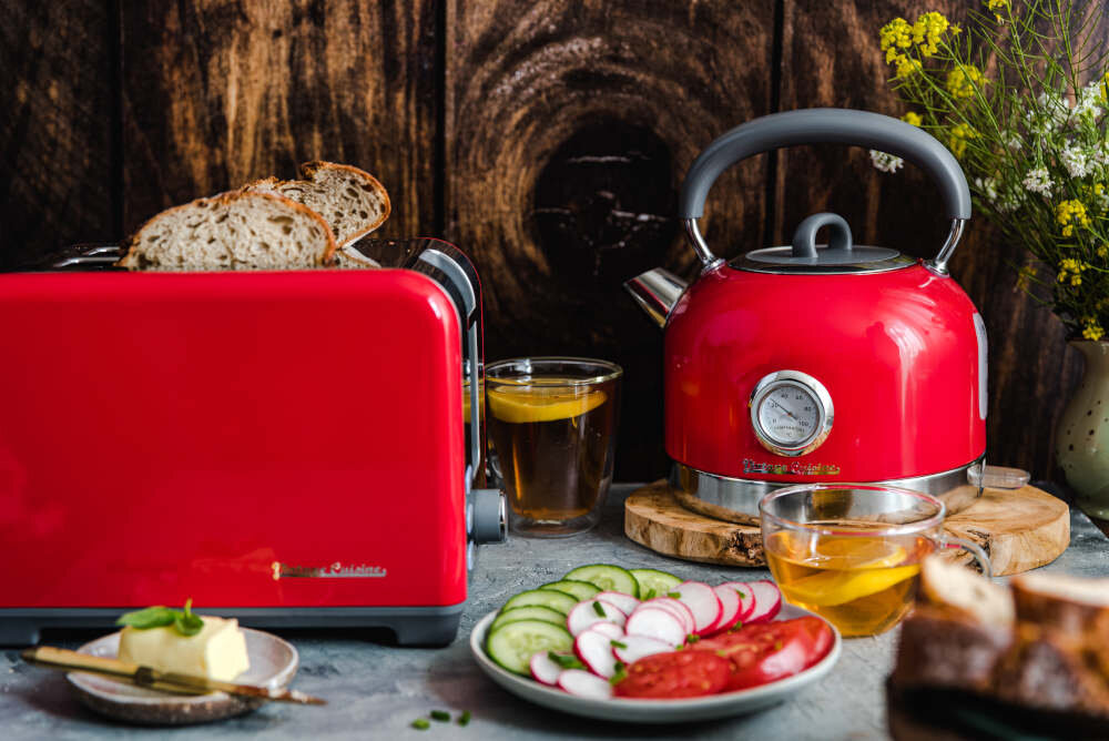 Czajnik VINTAGE CUISINE Retro Czerwony Wysoka moc nominalna maksymalna tempo gotowanie woda napój