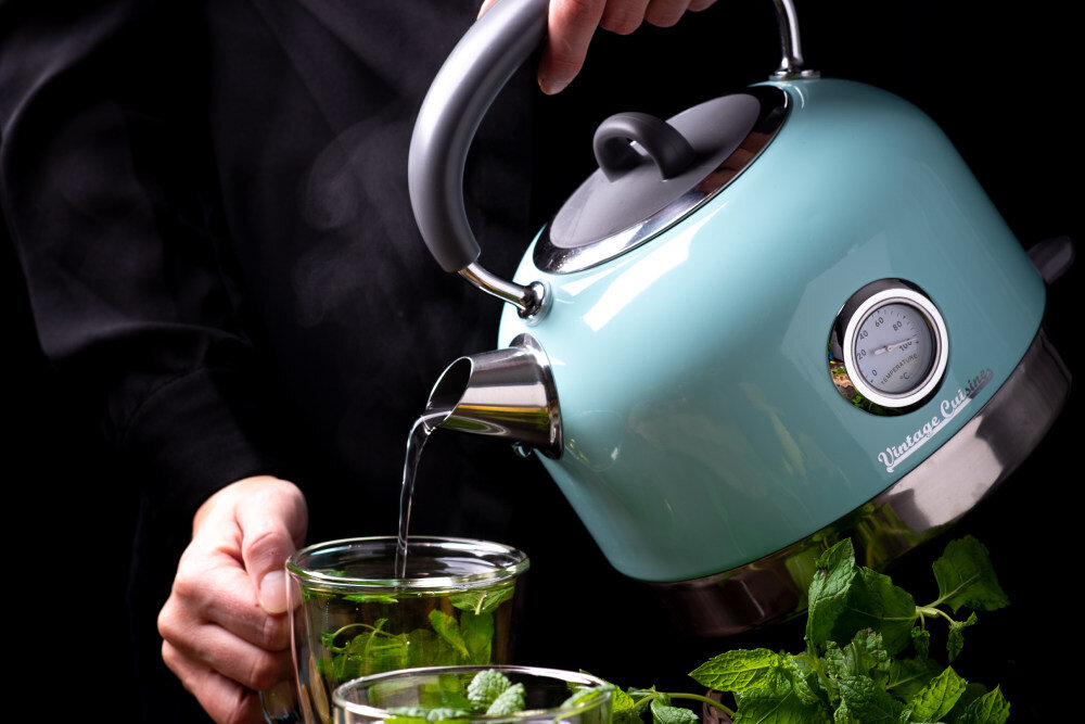 Czajnik VINTAGE CUISINE Retro Czerwony pojemność możliwości napój 8 filiżanek