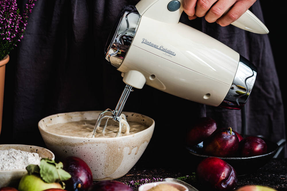 Mikser ręczny VINTAGE CUISINE Retro Miętowy Wysoka moc funkcja Turbo