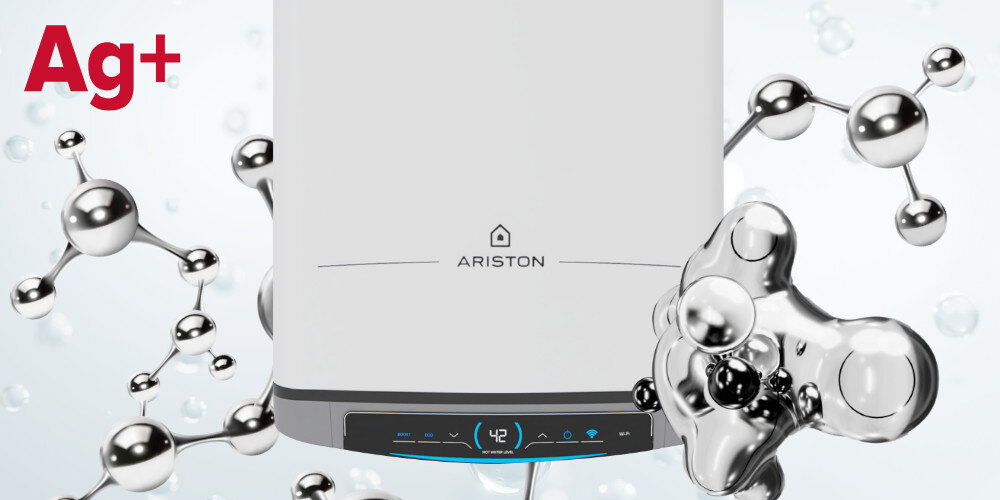 Bojler elektryczny ARISTON Velis Dune 50 1,5 KW Nanocząsteczki srebra Ag+ jonizacja sterylizacja wody Escherichia Coli Staphylococcus Aureus