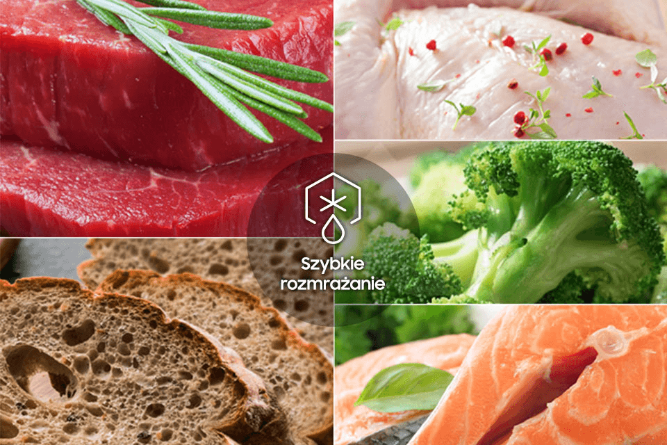 Przykłady produktów, które można szybko rozmrozić dzięki funkcji Power Defrost