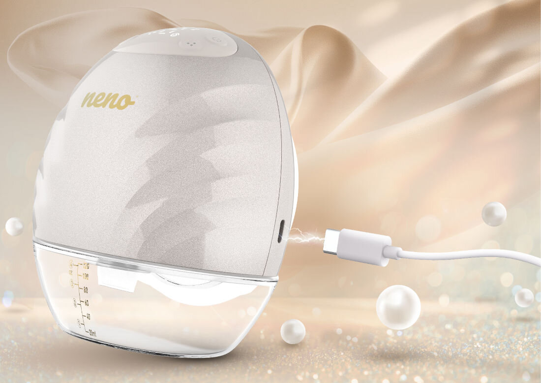 Laktator NENO Perla Twin Ładowanie przez USB-C port kabel USB-A/USB-C