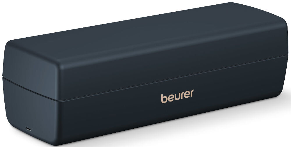 Zestaw do paznokci BEURER MP 84 Premium praktyczne etui funkcja ładowarki przechowywanie urządzenia bezprzewodowa konstrukcja ergonomiczna budowa antypoślizgowy uchwyt jasne oświetlenie LED osłonka na pył z paznokci higieniczna praca 