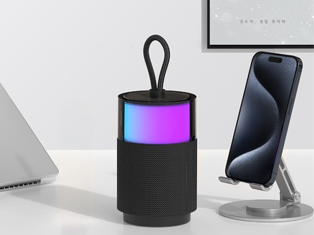 Głośnik mobilny USAMS YIN Series US-YX012, głośnik bluetooth z telefonem podświetlenie rgb muzyka wizualny efekt nastrój gra świateł