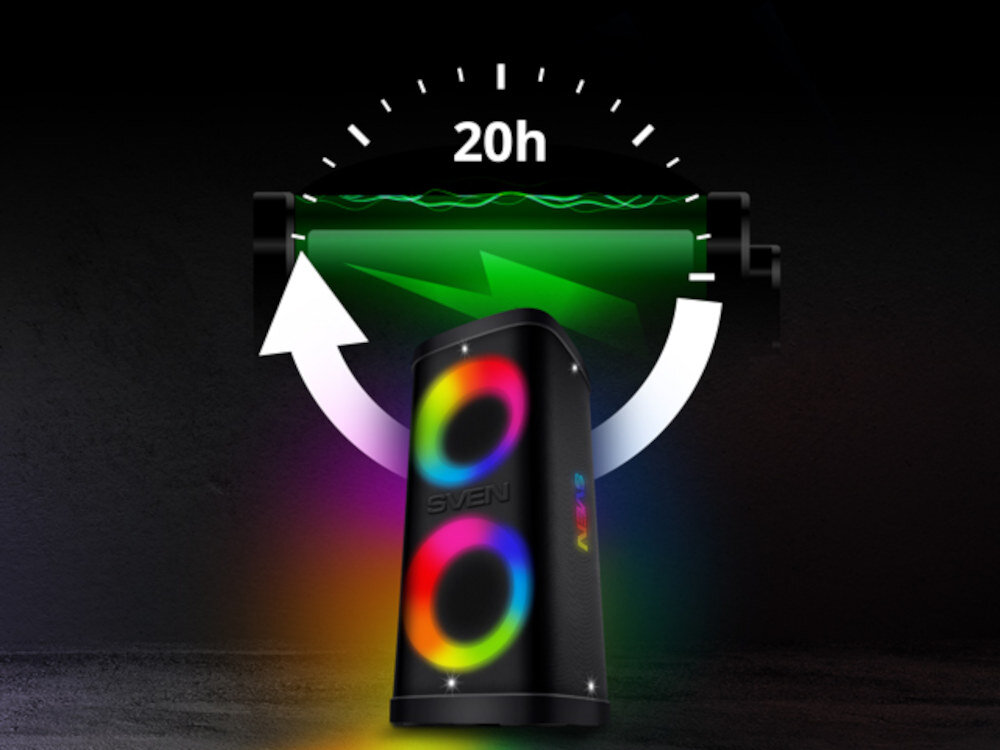 Power audio SVEN PS-930 - Bateria na 20 godzin pracy