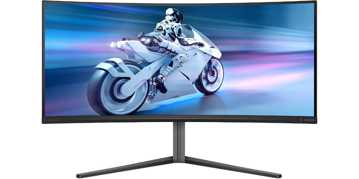 Monitor PHILIPS Evnia 34M2C6500/00 na białym tle.