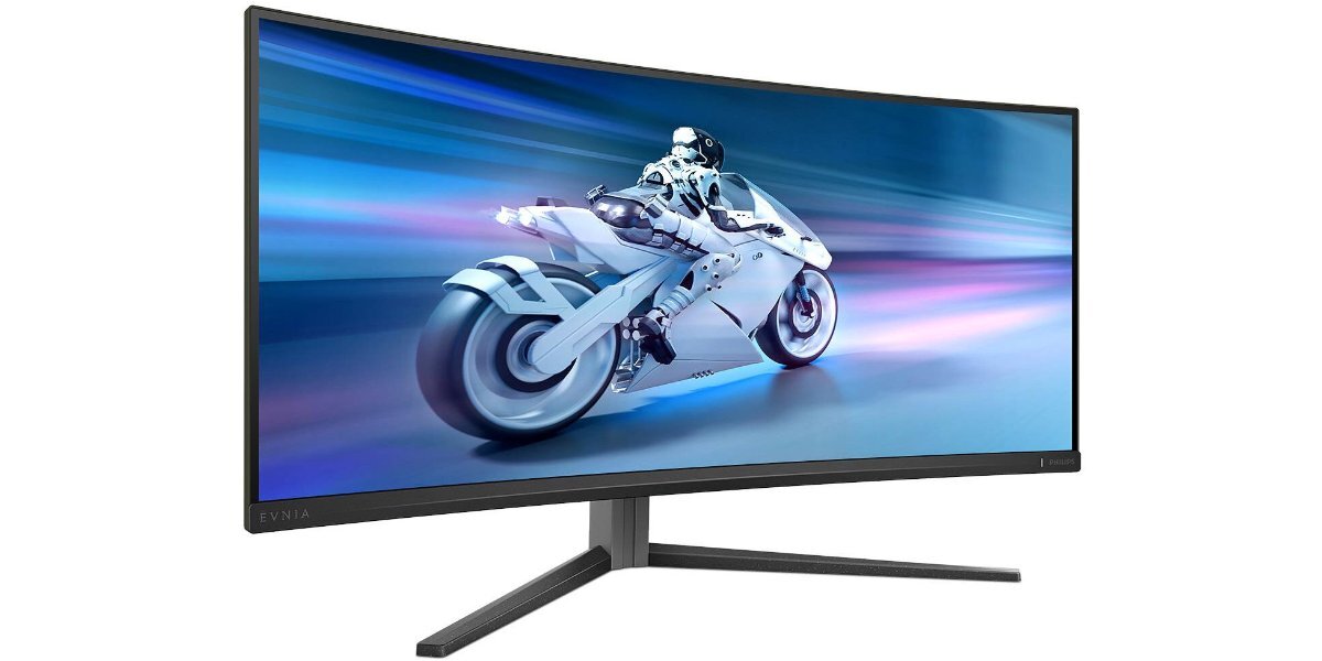 Monitor PHILIPS Evnia 34M2C6500/00 na białym tle.