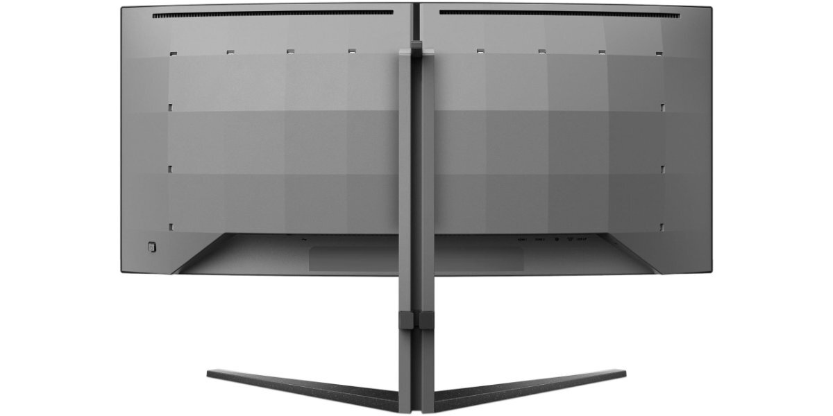 Monitor PHILIPS Evnia 34M2C6500/00 na białym tle - tył obudowy monitora.