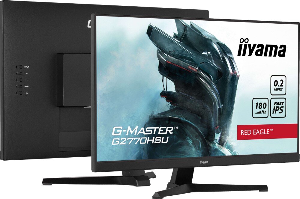 Monitor IIYAMA G-Master G2770HSU-B6 27 1920x1080px IPS 180Hz 0.2 ms [MPRT] konstrukcja ramka kąt nachylenia mocowanie VESA