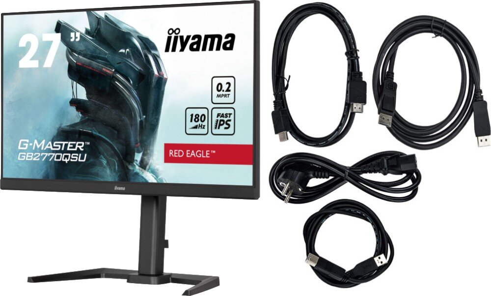 Monitor IIYAMA G-Master GB2770QSU-B6 27 2560x1440px IPS 180Hz 0.2 ms [MPRT] opakowanie zestaw