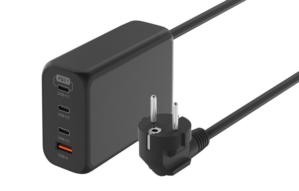 Newell GaN 240 W z widoczną wtyczką europejską