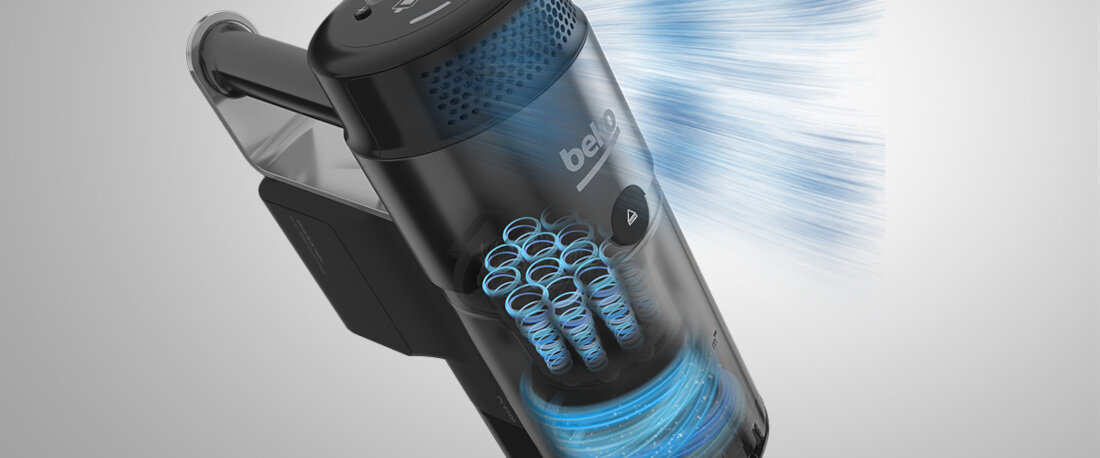 Odkurzacz pionowy BEKO PowerClean VRT86325VI silne wiry powietrza kurz brud zanieczyszczenia