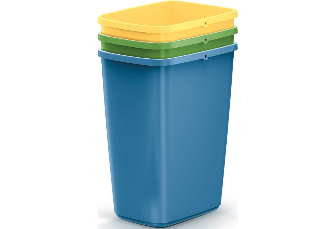 Kosza na śmieci KEDEN SORTIBOX COMPACTA Q BASIC NSD12S3 3 x 12L Wielokolorowy sprzyja ochronie środowiska i wspiera proekologiczny styl życia wymiary głębokość szerokość wysokość waga ułatwienie przenoszenie dopasowanie