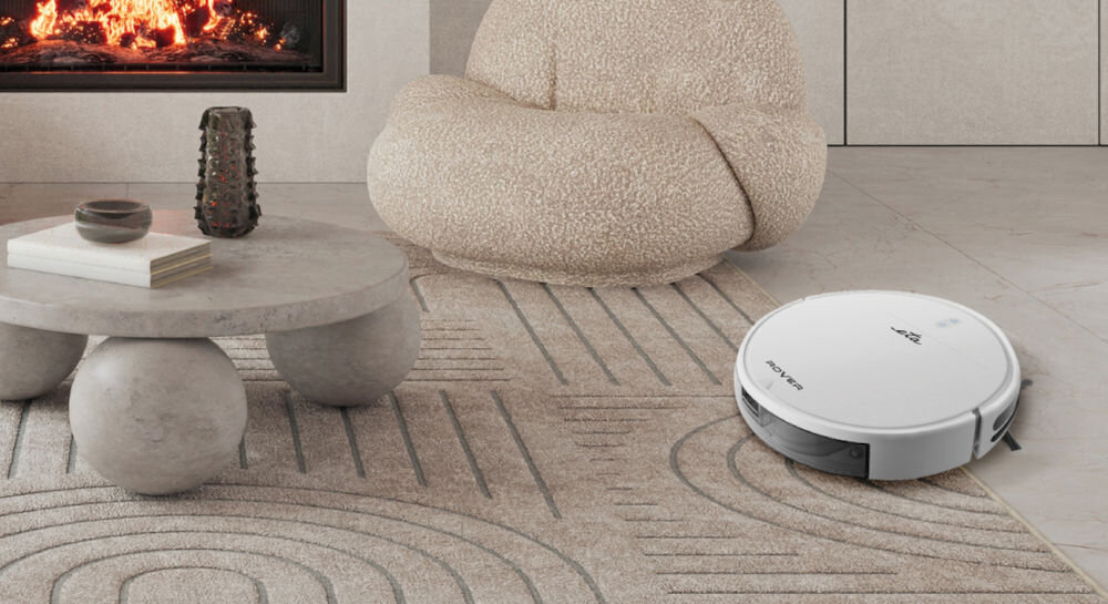 Robot sprzątający ETA Rover 124890000 konstrukcja SUPER SLIM 7,7 cm wysokości dotarcie do trudno dostępnych miejsc przestrzenie pod meblami dwie boczne szczotki zbieranie kurzu z krawędzi i narożników filtr HEPA zatrzymywanie najdrobniejszych cząsteczek kurzu roztoczy i alergenów pojemnik na kurz o pojemności 200 ml zbiornik do mopowania o pojemności 230 ml 