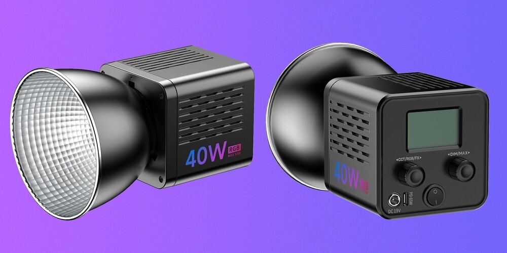 Lampa Ulanzi 40W bok produktu z widocznym panelem sterowania