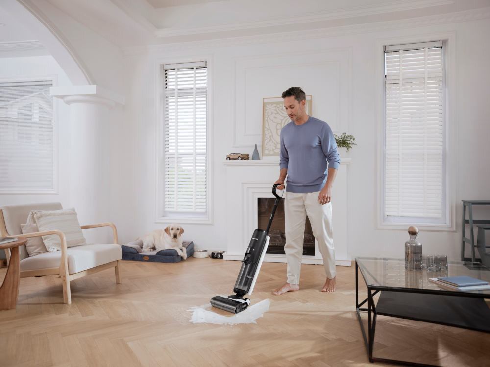 Odkurzacz piorący TINECO Floor One S6 Flashdry Pet Wszechstronność wydajność 2w1 twarde podłogi suche mokre zabrudzenia funkcja odkurzania i mycia sierść zwierząt plamy