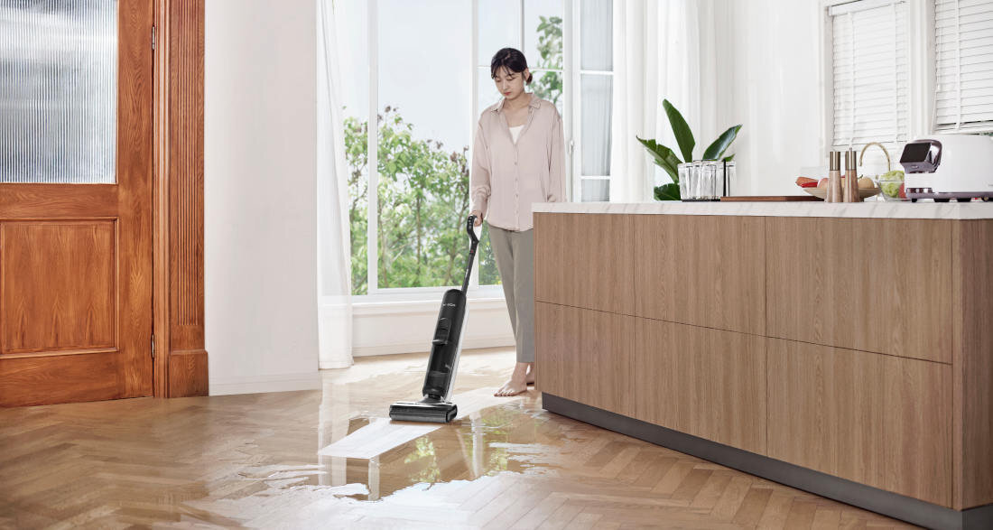 Odkurzacz piorący TINECO Floor One S6 Flashdry Pet czujnik Tineco iLoop™ moc ssania ilość przepływającej wody poziom zabrudzenia wykrywa brud powierzchnia sprzątanie