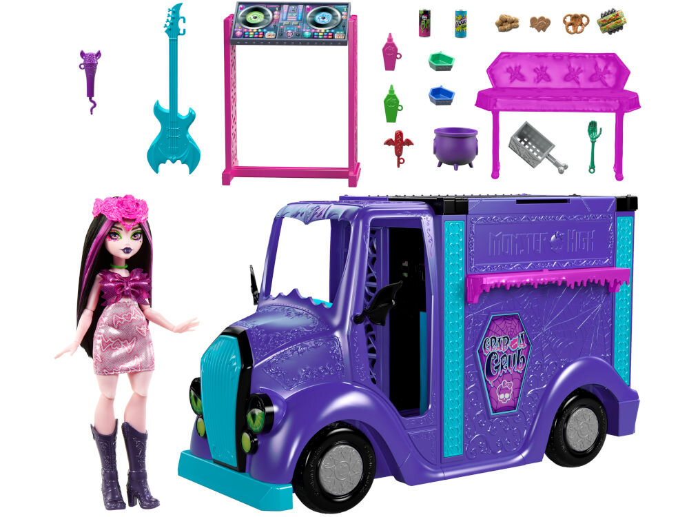 Lalka MONSTER HIGH Koncertowy Food Truck HXH83 elementy zestaw