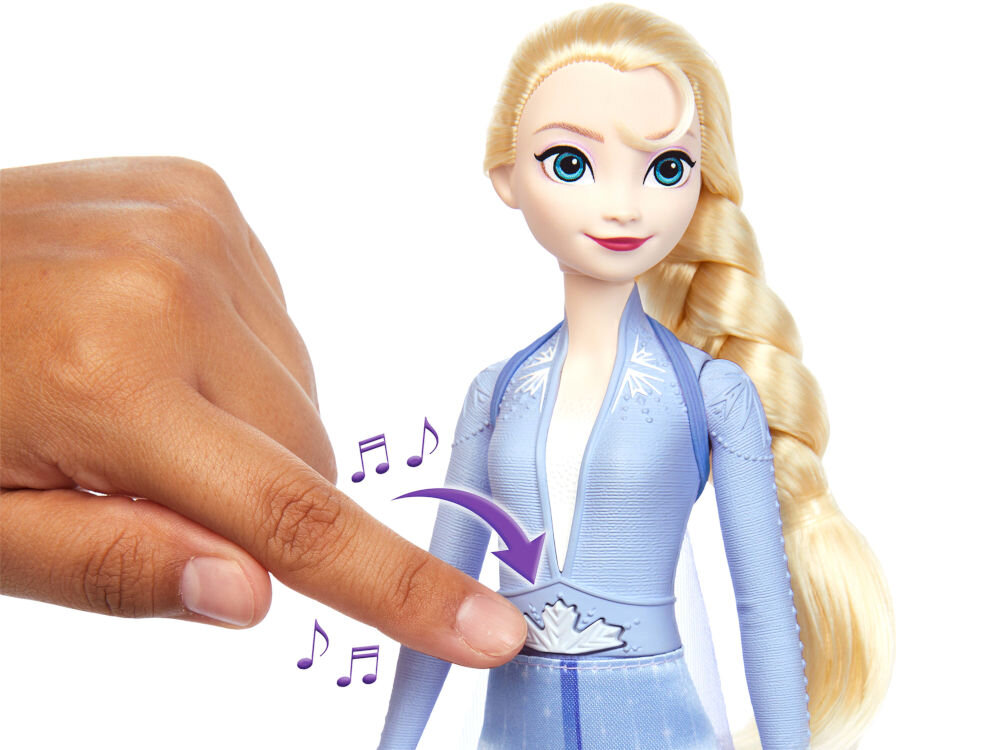 Lalka DISNEY FROZEN Kraina Lodu 2 Śpiewająca Elsa HXD35 guzik piosenka śpiewające lalki